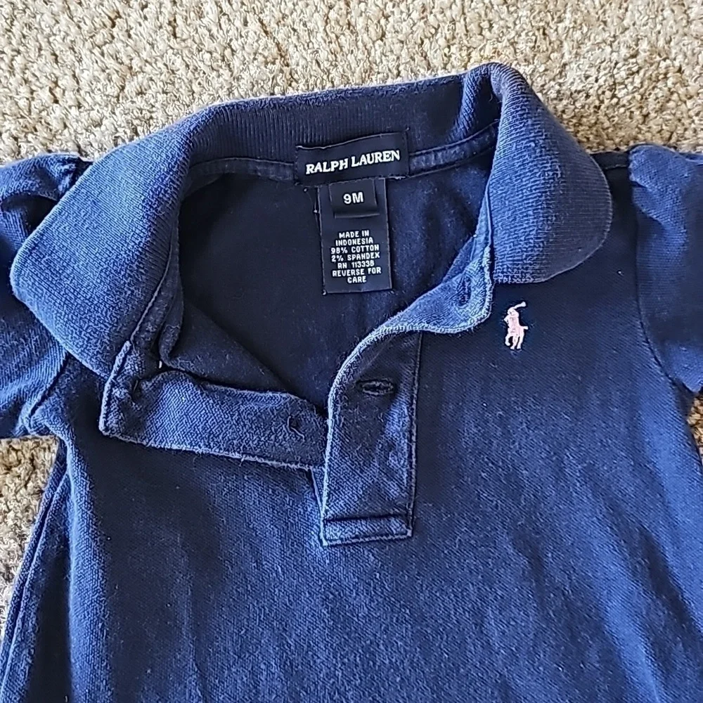 Ralph Lauren Navy Blue Long Sleeve Dress 9 Months